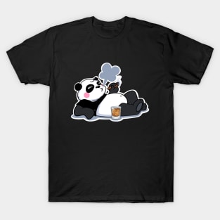 Smoking Dandy Panda with Whiskey T-Shirt